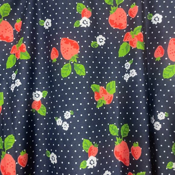 ModCloth Medium The Brandy Underwire One-Piece Swimsuit Blue Strawberry Print - Picture 9 of 13